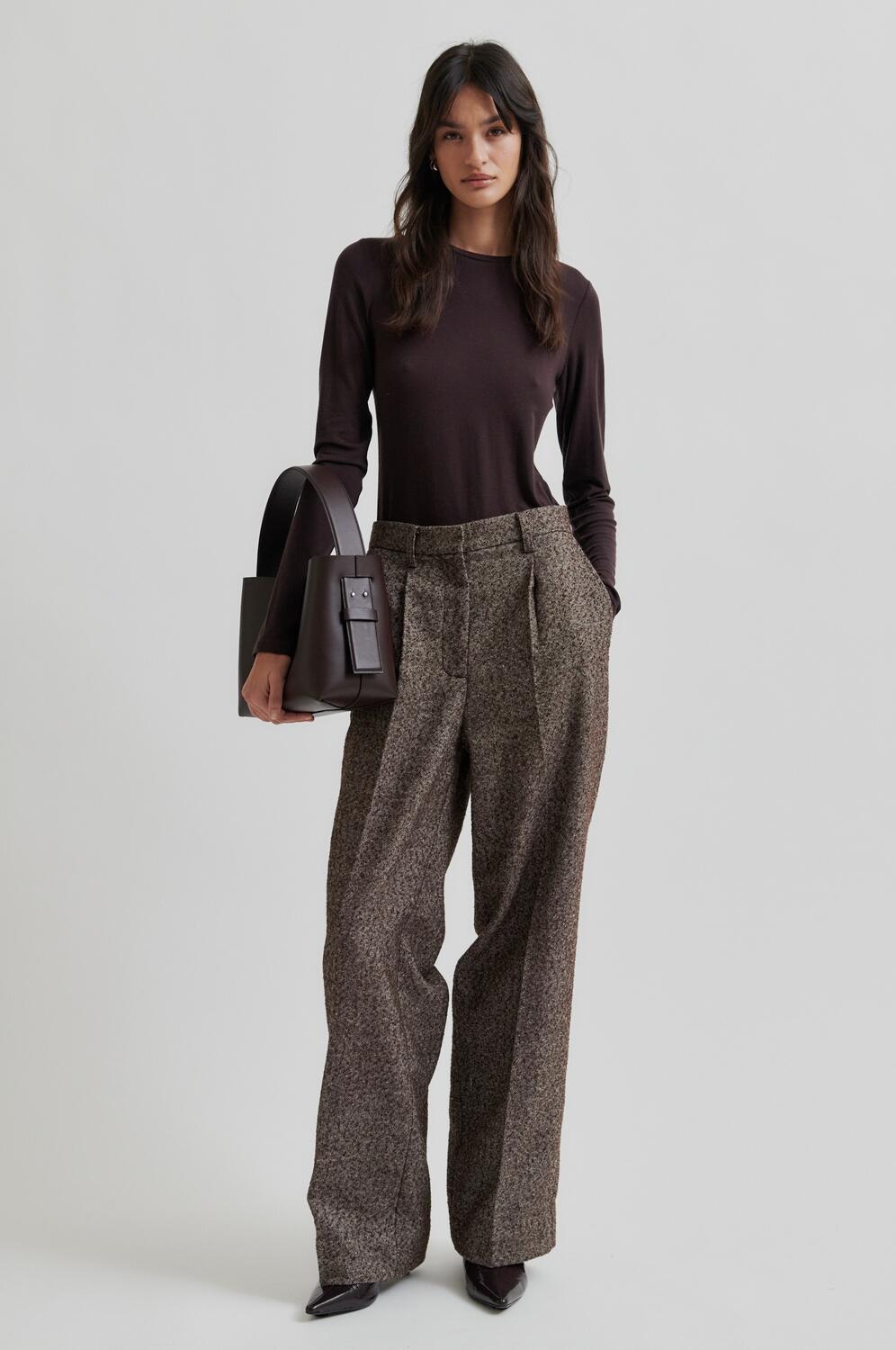 Matima O-Neck langærmet t-shirt - Chocolate Plum